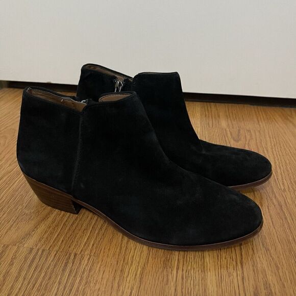 Sam Edelman black suede leather ankle zip boots size US 8 - Picture 2 of 8